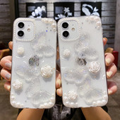 Clear Drops of Glue Glitter Τρισδιάστατη θήκη τηλεφώνου Butterfly για IPhone 14 Plus 13 Pro 12 Mini 11 Pro Max X Xs XR Cover