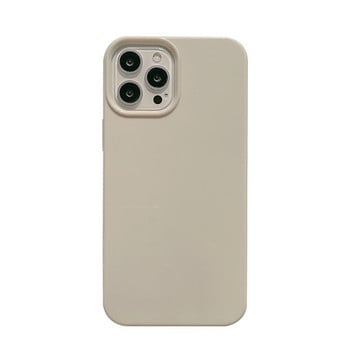 Калъф за телефон за Iphone 14 11 13 Pro Max Xr X Xs Max 12 Mini 7 8 Plus Pure Color Retro Khaki Силиконов удароустойчив мек заден капак