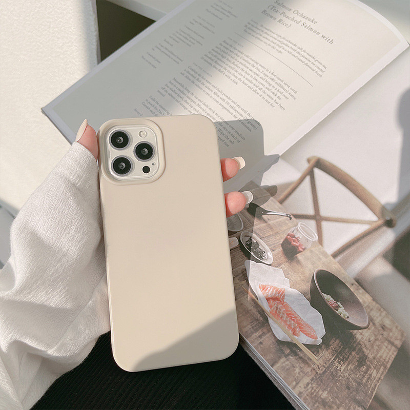 Θήκη τηλεφώνου για Iphone 14 11 13 Pro Max Xr X Xs Max 12 Mini 7 8 Plus Pure Color Retro Khaki Απαλό πίσω κάλυμμα από σιλικόνη