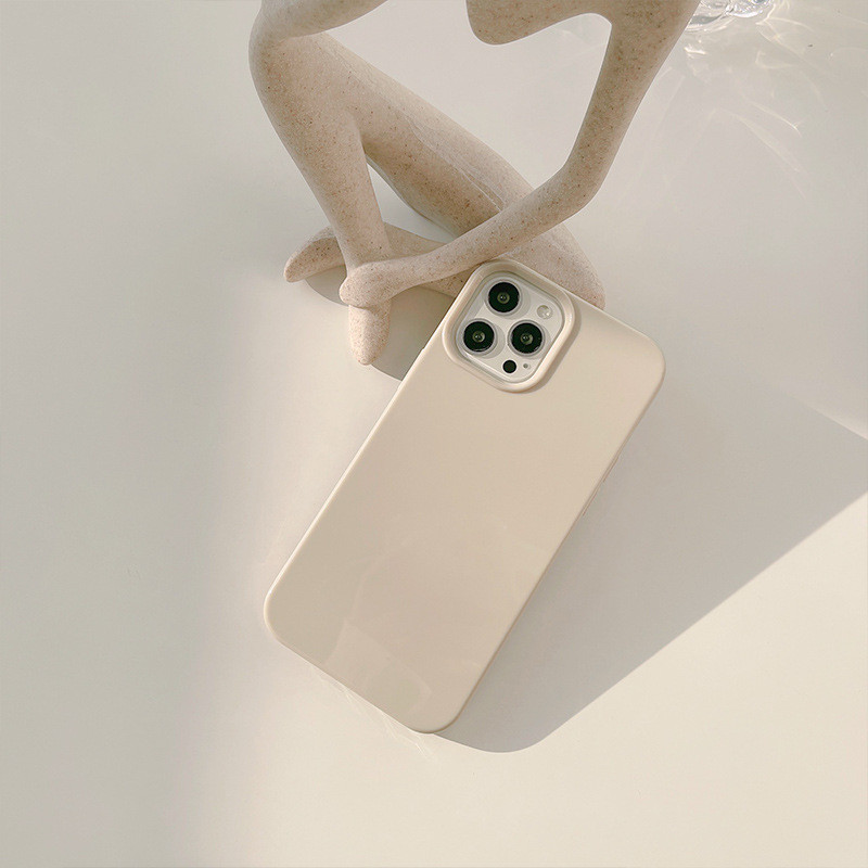 Θήκη τηλεφώνου για Iphone 14 11 13 Pro Max Xr X Xs Max 12 Mini 7 8 Plus Pure Color Retro Khaki Απαλό πίσω κάλυμμα από σιλικόνη