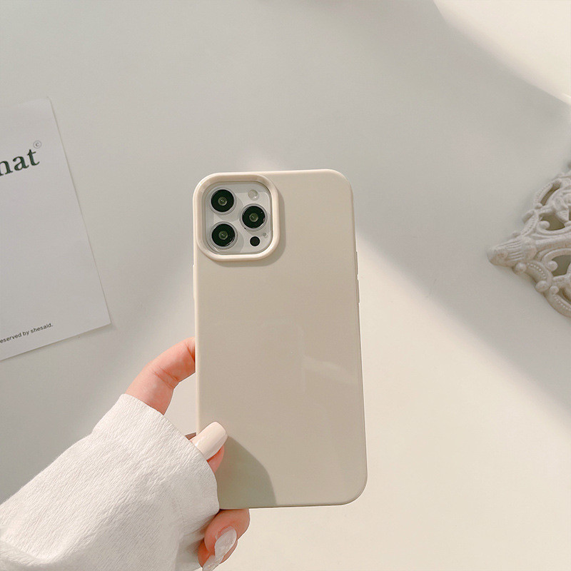 Θήκη τηλεφώνου για Iphone 14 11 13 Pro Max Xr X Xs Max 12 Mini 7 8 Plus Pure Color Retro Khaki Απαλό πίσω κάλυμμα από σιλικόνη