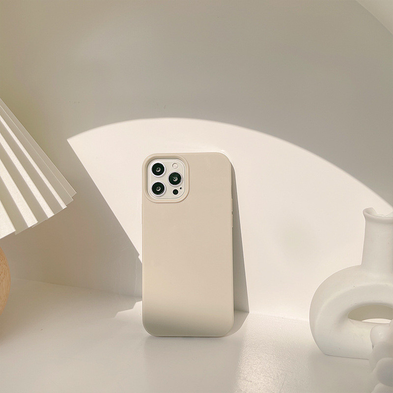 Θήκη τηλεφώνου για Iphone 14 11 13 Pro Max Xr X Xs Max 12 Mini 7 8 Plus Pure Color Retro Khaki Απαλό πίσω κάλυμμα από σιλικόνη