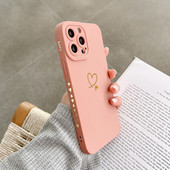Θήκη τηλεφώνου σιλικόνης Ottwn Candy Color για iPhone 14 Pro Max 11 12 13 Pro X XR XS Max 7 8 Plus Cute Love Heart Frame Μαλακό κάλυμμα