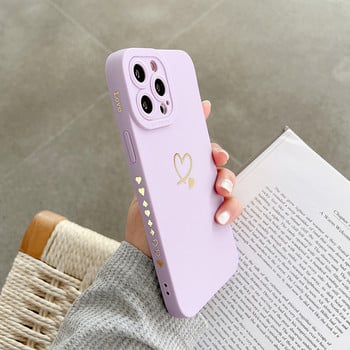 Θήκη τηλεφώνου σιλικόνης Ottwn Candy Color για iPhone 14 Pro Max 11 12 13 Pro X XR XS Max 7 8 Plus Cute Love Heart Frame Μαλακό κάλυμμα