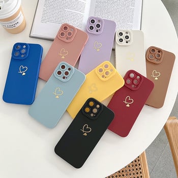 Θήκη τηλεφώνου σιλικόνης Ottwn Candy Color για iPhone 14 Pro Max 11 12 13 Pro X XR XS Max 7 8 Plus Cute Love Heart Frame Μαλακό κάλυμμα