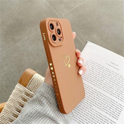 Θήκη τηλεφώνου σιλικόνης Ottwn Candy Color για iPhone 14 Pro Max 11 12 13 Pro X XR XS Max 7 8 Plus Cute Love Heart Frame Μαλακό κάλυμμα