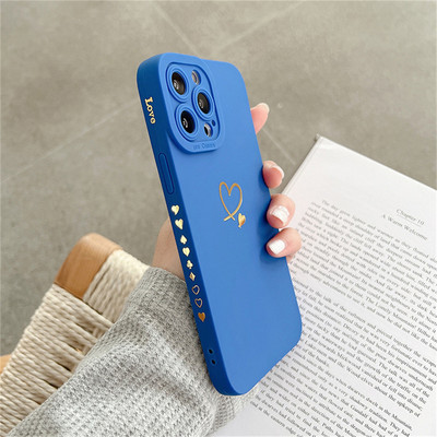 Θήκη τηλεφώνου σιλικόνης Ottwn Candy Color για iPhone 14 Pro Max 11 12 13 Pro X XR XS Max 7 8 Plus Cute Love Heart Frame Μαλακό κάλυμμα