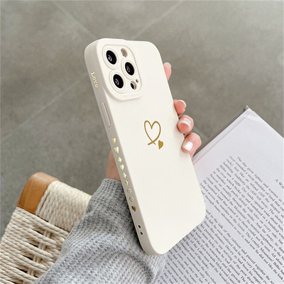 Θήκη τηλεφώνου σιλικόνης Ottwn Candy Color για iPhone 14 Pro Max 11 12 13 Pro X XR XS Max 7 8 Plus Cute Love Heart Frame Μαλακό κάλυμμα