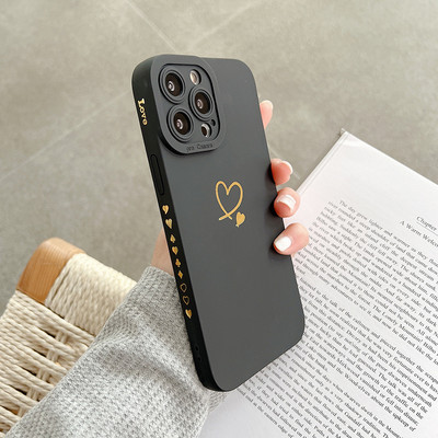 Θήκη τηλεφώνου σιλικόνης Ottwn Candy Color για iPhone 14 Pro Max 11 12 13 Pro X XR XS Max 7 8 Plus Cute Love Heart Frame Μαλακό κάλυμμα