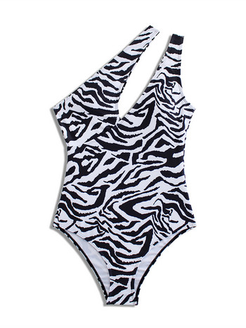 Sexy Zebra Print One Shoulder Cut Out Μαγιό One Piece Γυναικεία μαγιό Νέο 2022 Lady Female Ολόσωμο μαγιό στην παραλία