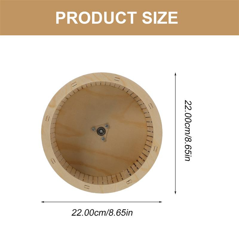 1 gab. Koka mēmā kāmja skriešanas ritenis šinšillas kāmja riteņa sporta rotaļlieta Koka skriešanas vingrošanas ritenis