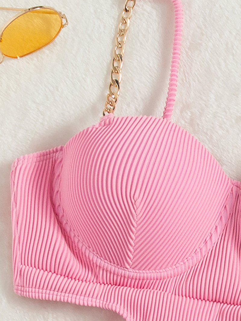 Ružičasti Push Up kupaći kostim Ženski seksi izrezani kupaći kostim 2022. Jednodijelni bodi Trikini Ljeto za plažu Monokini