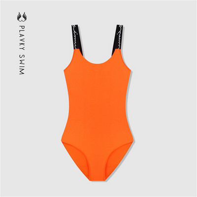 2022 m. dizainerio naujas seksualus oranžinis maudymosi kostiumėlis Moteriškas Korėjietiškas maudymosi kostiumėlis Bodas Neoninis raidžių maudymosi kostiumėlis Vientisas vasaros paplūdimio monokinis