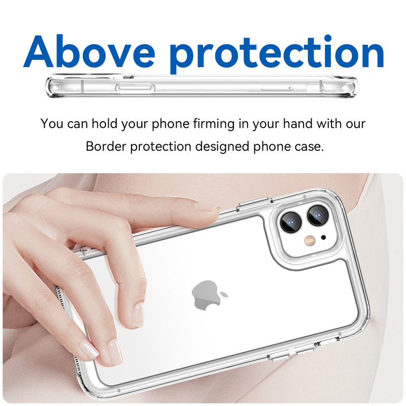 Porálló, átlátszó akril mobiltelefon tok Iphone 14 Pro 11 12 13 Pro Max ütésálló átlátszó burkolat Iphone14 készülékhez
