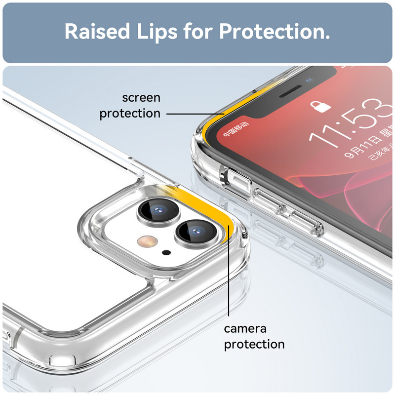 Porálló, átlátszó akril mobiltelefon tok Iphone 14 Pro 11 12 13 Pro Max ütésálló átlátszó burkolat Iphone14 készülékhez