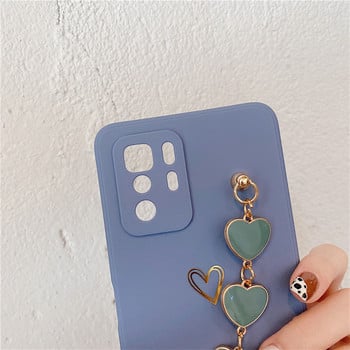 Επιμετάλλωση Love Heart Bracelet Case For Xiaomi Poco M4 Pro M3 X3 NFC GT 12 11 Lite 11T Redmi Note 11 10 9 Pro Max 9S 9T Soft Cover