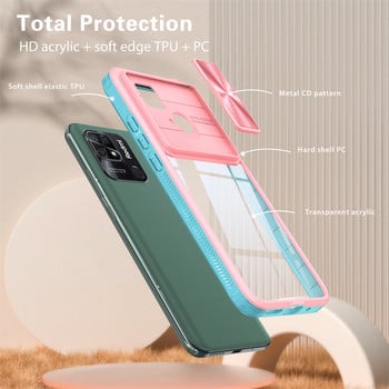 Προστασία φακού κάμερας Slide Clear Holder Phone Case για Xiaomi POCO X3 NFC Redmi Note 11 10 9 Pro Max 10C 9A Αντικραδασμικό κάλυμμα