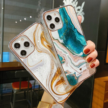 Θήκη τηλεφώνου Glitter Gradient Marble Texture για iPhone 14 11 12 13 Pro Max XR XS Max X 13 14Pro 14 Plus Αντικραδασμικό κάλυμμα προφυλακτήρα