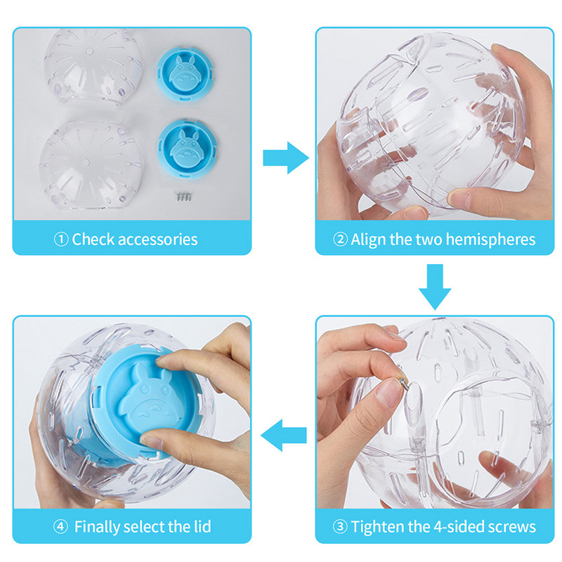 Tiha lopta za hrčka Lopta za trčanje Aktivnosti za vježbu Igračka Prozirna lopta za hrčka Mini pas hrčak Posebna igračka lopta