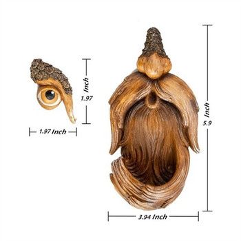 Уникални хранилки за птици Лица на дървета Декор Изкуство на открит двор Градинска декорация Старец Изкуство на дърво