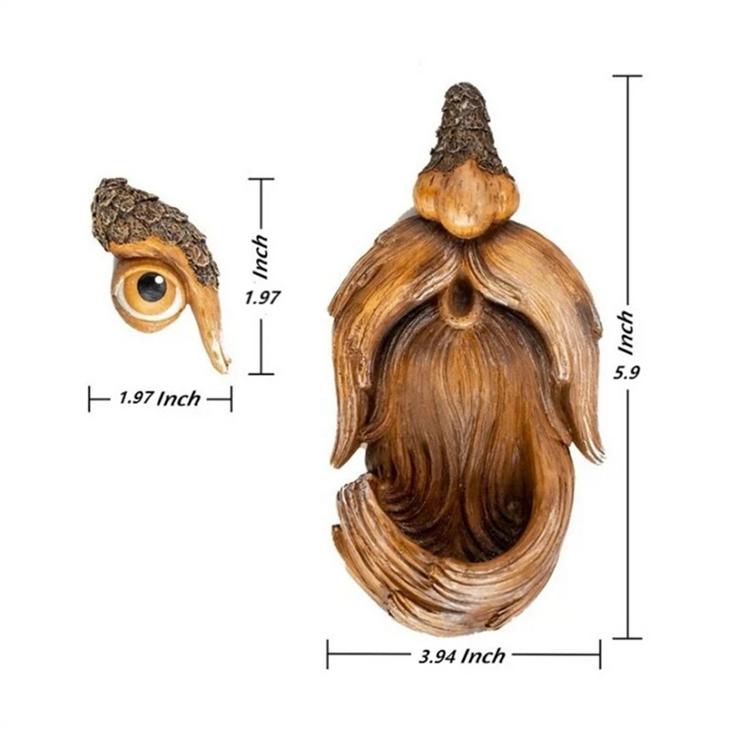 Egyedi madáretetők faarcok dekoráció kültéri udvar művészet kert dekoráció öregember fa művészete