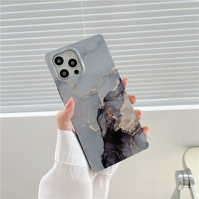 Gradient Marble Square telefoniümbris iPhone 12 11 13 14 Pro Max 12Pro põrutuskindel kõva arvuti kaitseraua tagakaas iPhone 13Pro 14 jaoks