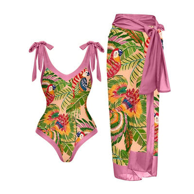 Női retro fürdőruha szoknyával Deep V Holiday strandruha tervezői fürdőruha nyári szörfös viselet