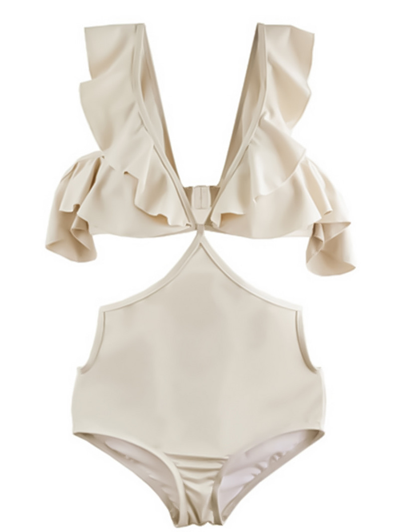 Kupaći kostim visokog struka s volanima Seksi ženski izrezani kupaći kostim 2022. Goli kupaći kostim Jednodijelni bodi Trikini Ljetni monokini za plažu
