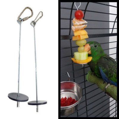 Pet Parrots Birds Βάση τροφής από ανοξείδωτο ατσάλι Φρούτα Spear Stick Φρούτα λαχανικών Σουβλάκι Τροφοδότη Παιχνίδια