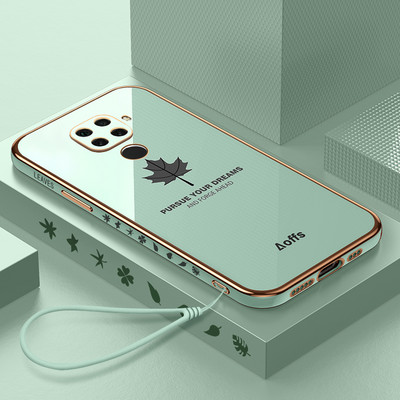 Note9 Luksusa kļavu lapu štropes pārklājuma futrālis priekš Xiaomi Redmi Note 9 Pro Max 9s 9pro 8pro 8 8t 7 9a 9c Nfc Square Cover 10c