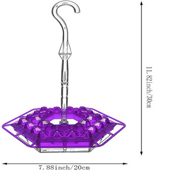 Хранилка за колибри с висяща кука Горска градина Домашни любимци Дива птица Поилка за вода Шестоъгълна Уникална система за пълнене Станции за хранене