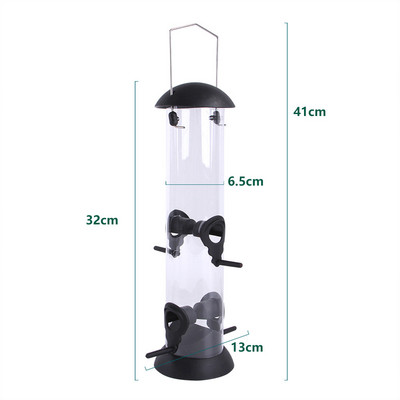 Bird Feeder Garden Hanging Multiple Holes Bird Feeder Flying Animal Automatic Foot Feeding Tool Hanging Food Dispenser Food Box