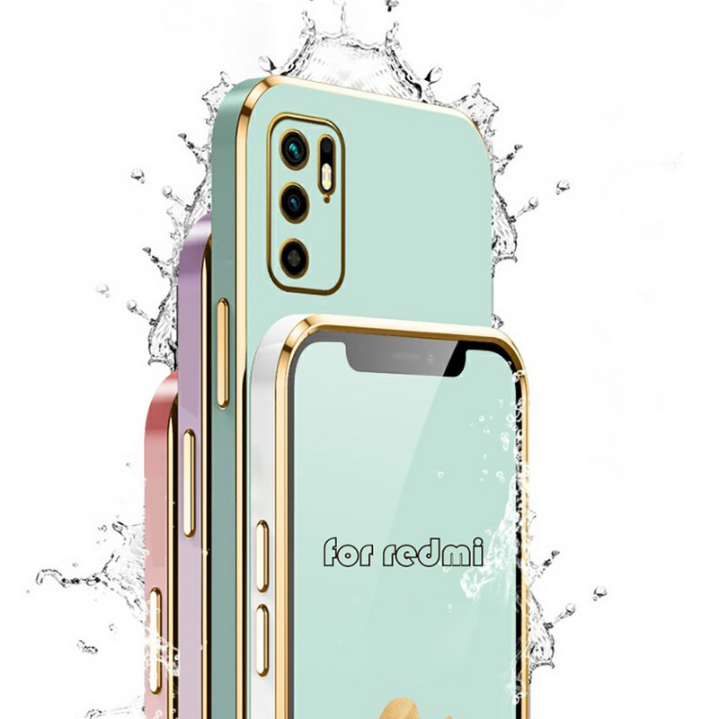 Луксозен квадратен калъф за телефон Xiaomi Redmi Note 11 10 5G 8 9 Pro Max 10s 9S 9T Redmi 9 9A Тънък мек силиконов заден капак