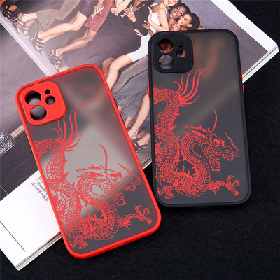 Μοναδική αισθητική θήκη τηλεφώνου Red Dragon για iPhone 14 12 11 13 Pro Mini X XS XR Max 6 7 8 Plus SE Soft Bumper Back Cover