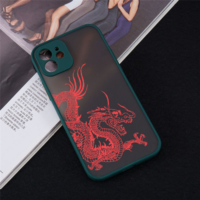 Μοναδική αισθητική θήκη τηλεφώνου Red Dragon για iPhone 14 12 11 13 Pro Mini X XS XR Max 6 7 8 Plus SE Soft Bumper Back Cover