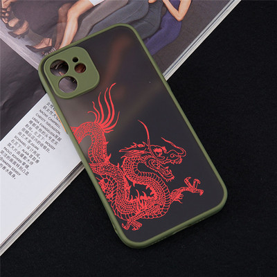 Μοναδική αισθητική θήκη τηλεφώνου Red Dragon για iPhone 14 12 11 13 Pro Mini X XS XR Max 6 7 8 Plus SE Soft Bumper Back Cover