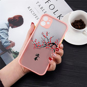 Ръчно рисуван калъф за телефон с цвете на слива за IPhone 13 12 Pro Max 13 12 Mini 11 X XS XR XSMAX 6s 8Plus 7 7Plus Твърд заден капак