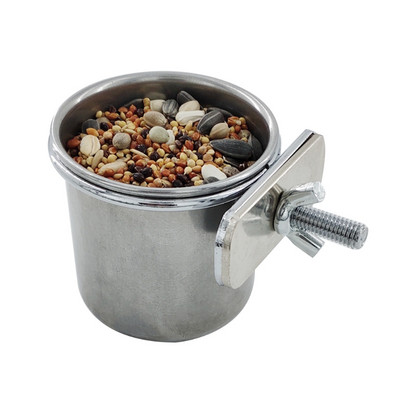 Kućni ljubimci, ptice, viseći kavez, zdjelica, posudica, čašica za hranjenje od nehrđajućeg čelika koja se ne okreće, hranilica za piće za papagaje golupčiće zebe