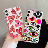 Lucky Eye Blue Evil Eye Print Калъф за телефон за iPhone 14 12 13 11 Pro Max XR X XS MAX 13Pro 7 8 Plus Капак Прозрачен удароустойчив Fundas