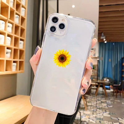 Калъф за телефон Summer Daisy Flower за IPhone 11 12 13 14 Pro Max Mini XS Max X XR 8 7 Plus TPU броня Удароустойчив прозрачен капак