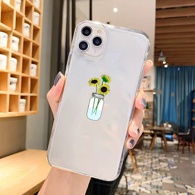 Калъф за телефон Summer Daisy Flower за IPhone 11 12 13 14 Pro Max Mini XS Max X XR 8 7 Plus TPU броня Удароустойчив прозрачен капак