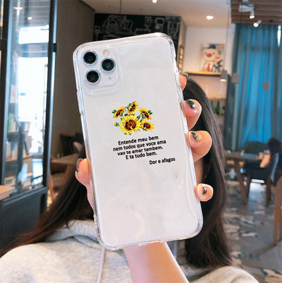 Калъф за телефон Summer Daisy Flower за IPhone 11 12 13 14 Pro Max Mini XS Max X XR 8 7 Plus TPU броня Удароустойчив прозрачен капак