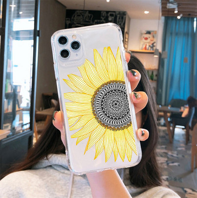 Калъф за телефон Summer Daisy Flower за IPhone 11 12 13 14 Pro Max Mini XS Max X XR 8 7 Plus TPU броня Удароустойчив прозрачен капак