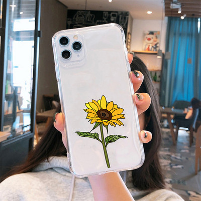Калъф за телефон Summer Daisy Flower за IPhone 11 12 13 14 Pro Max Mini XS Max X XR 8 7 Plus TPU броня Удароустойчив прозрачен капак
