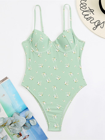 Σέξι Push Up Γυναικείο Μαγιό Floral Μαγιό 2022 Νέο Underwire Ditsy μαγιό One Piece Ολόσωμο Καλοκαιρινό φόρεμα παραλίας Monokini