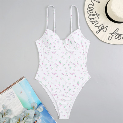 Σέξι Push Up Γυναικείο Μαγιό Floral Μαγιό 2022 Νέο Underwire Ditsy μαγιό One Piece Ολόσωμο Καλοκαιρινό φόρεμα παραλίας Monokini