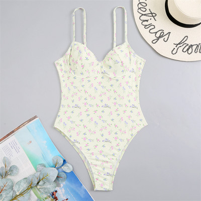 Σέξι Push Up Γυναικείο Μαγιό Floral Μαγιό 2022 Νέο Underwire Ditsy μαγιό One Piece Ολόσωμο Καλοκαιρινό φόρεμα παραλίας Monokini