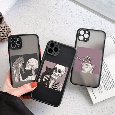 Калъф за телефон със скелетен модел за iPhone 14 13 12 11 Pro Max Case 7 8 Plus Mini XS Max X XR SE Shell Bumper Удароустойчив капак Funda