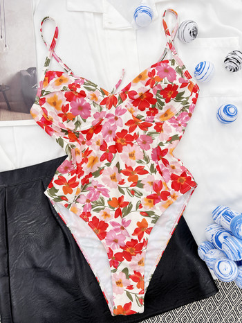 2022 Γυναικεία Floral Push Up One Piece μαγιό Ψηλά κομμένα μαγιό Εσώρουχα μονοκόμματα μαγιό Καλοκαιρινό μαγιό Monokini Νέο