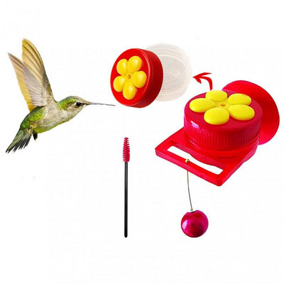 Handhold Bird Hummingbird Feeder Πολυλειτουργικός πότης Πλαστικό Seed Water Εξωτερικό Βεντούζα Βεντούζας Bird Pets Feeder